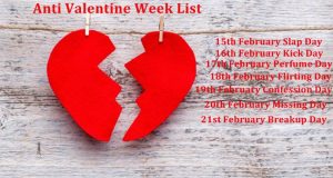 Anti Valentine Week List, Dates, Schedule & Calendar 2019